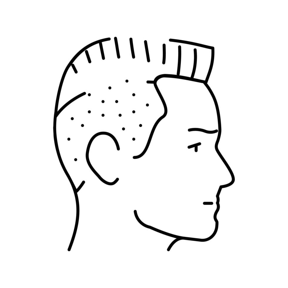 plat Haut coiffure Masculin ligne icône vecteur illustration