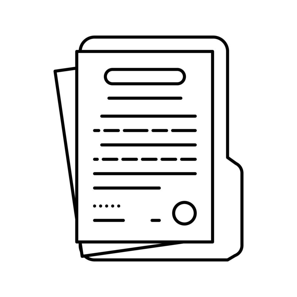 termes état papier document ligne icône vecteur illustration