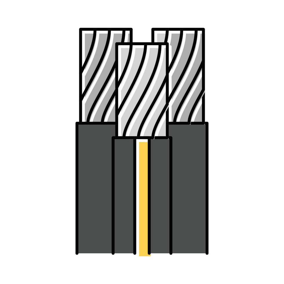 triplex câble câble Couleur icône vecteur illustration