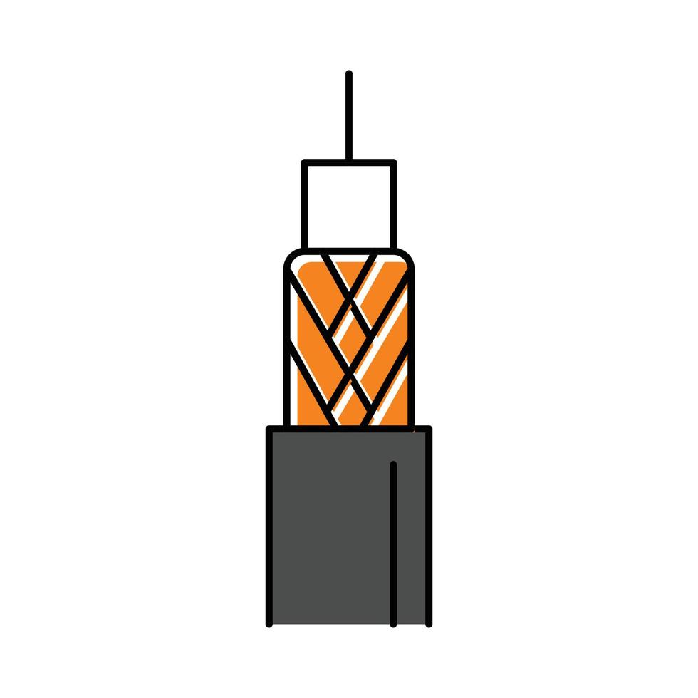 coaxial câble câble Couleur icône vecteur illustration