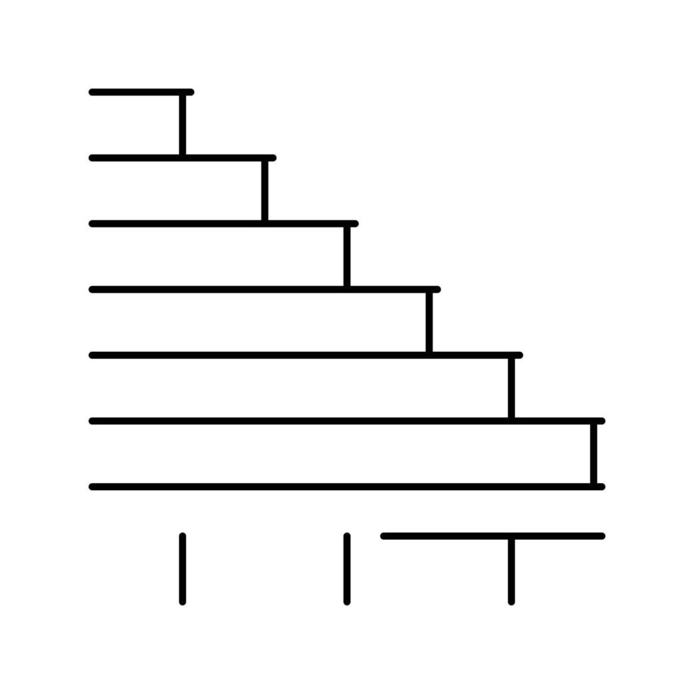 escaliers bâtiment structure ligne icône vecteur illustration