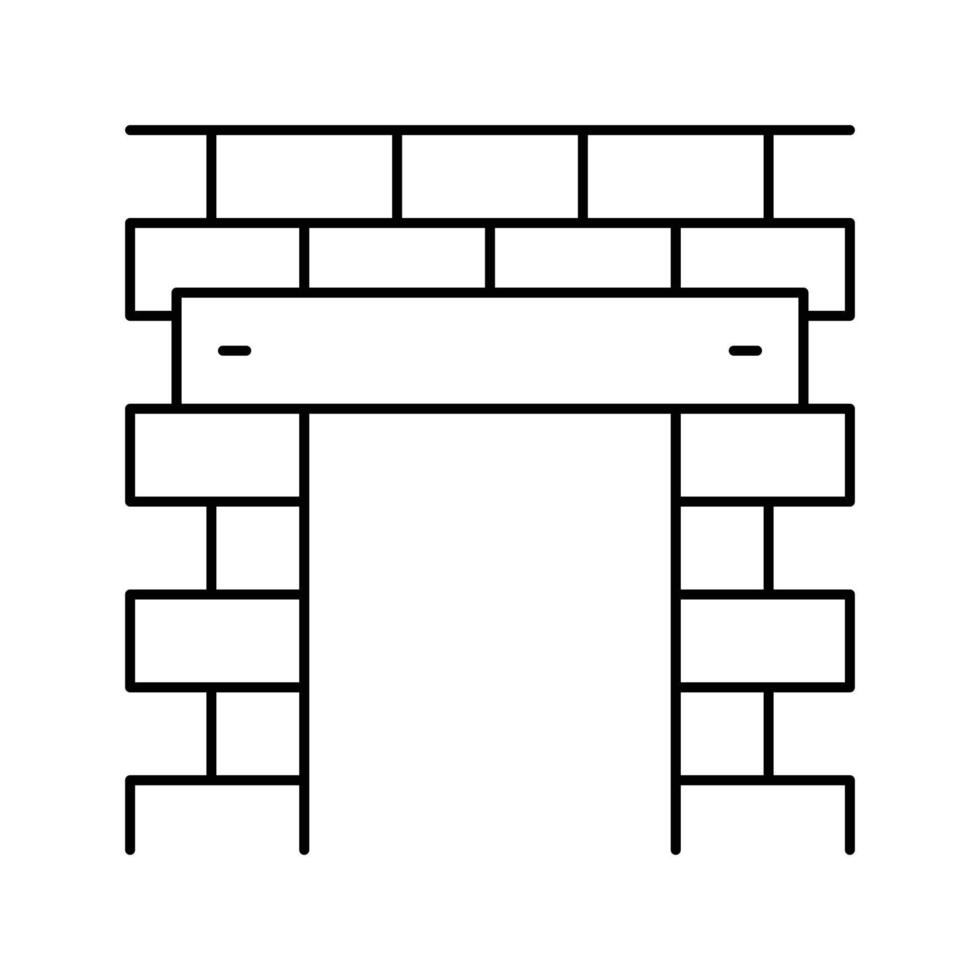 linteau bâtiment structure ligne icône vecteur illustration