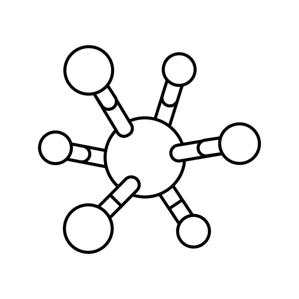 médical moléculaire structure ligne icône vecteur illustration