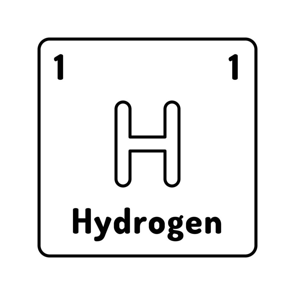 hydrogène chimique élément ligne icône vecteur illustration