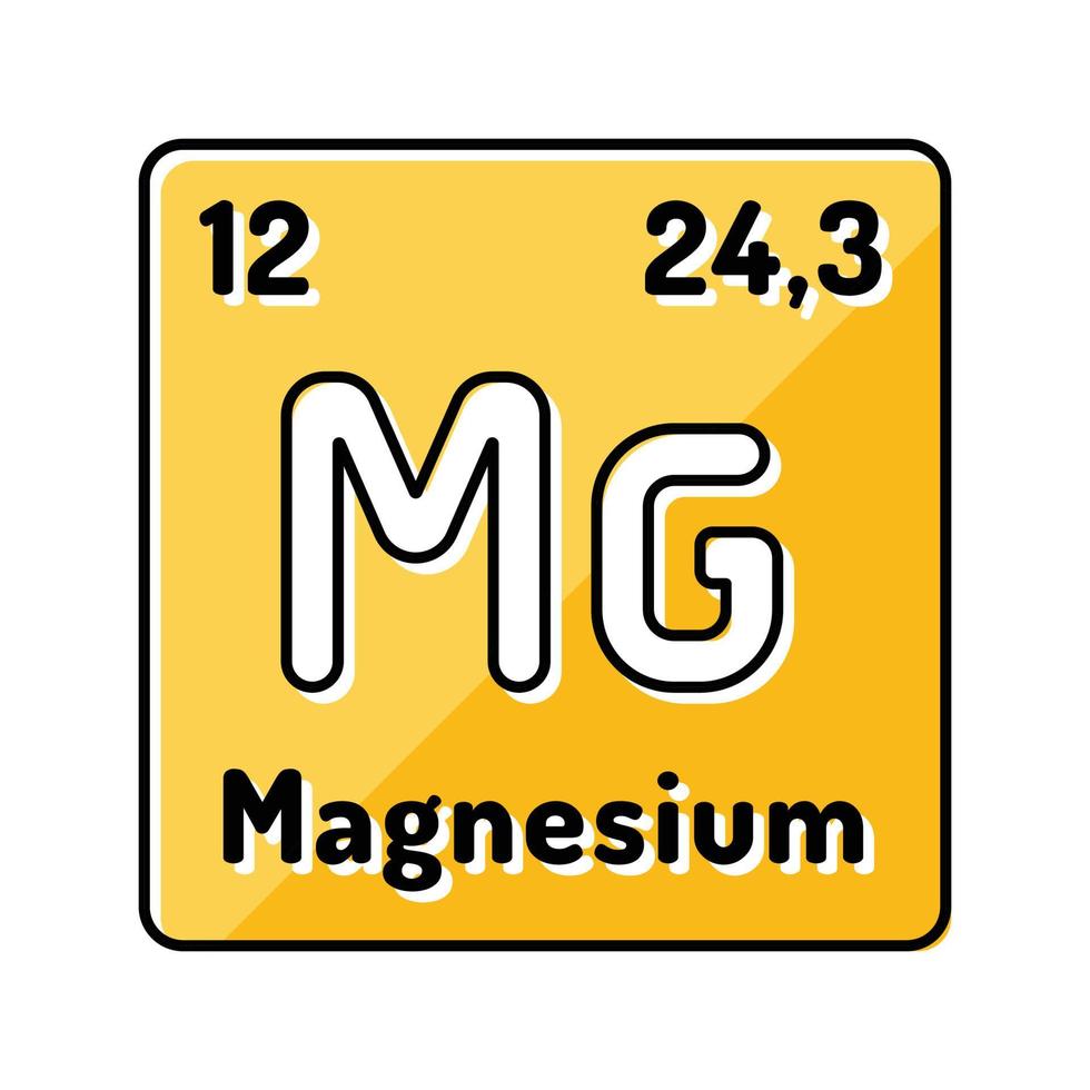 magnésium chimique élément Couleur icône vecteur illustration