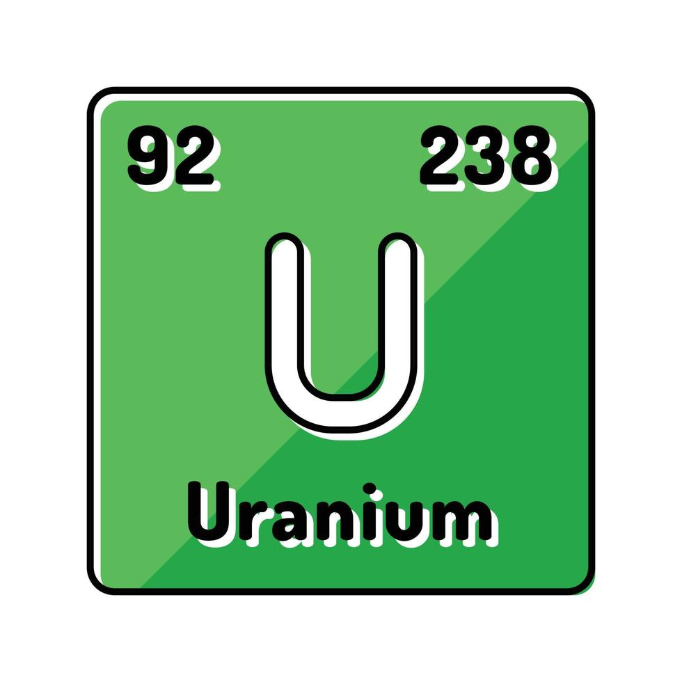 uranium chimique élément Couleur icône vecteur illustration