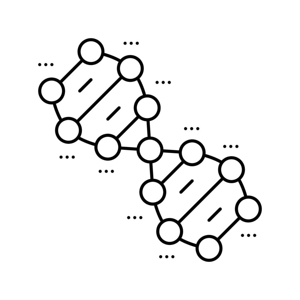 génétique moléculaire structure ligne icône vecteur illustration