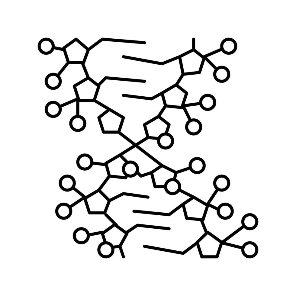 gène moléculaire structure ligne icône vecteur illustration