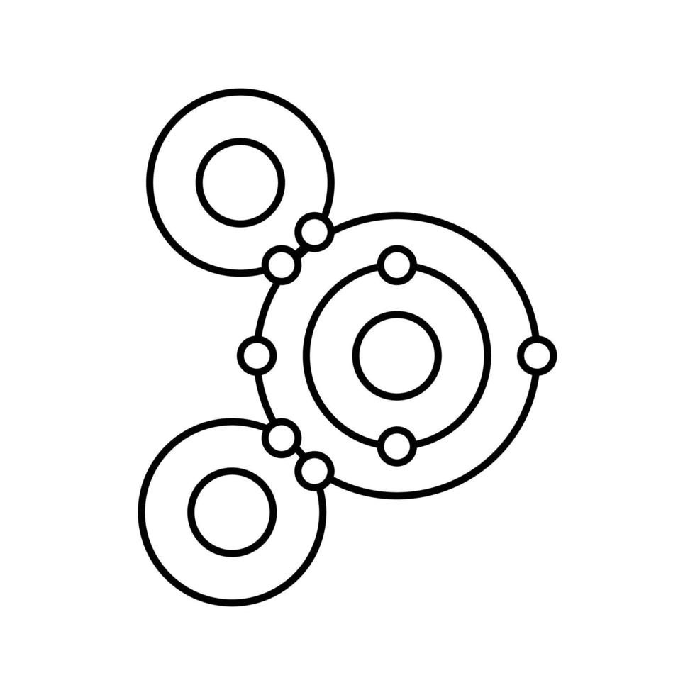 atome moléculaire structure ligne icône vecteur illustration