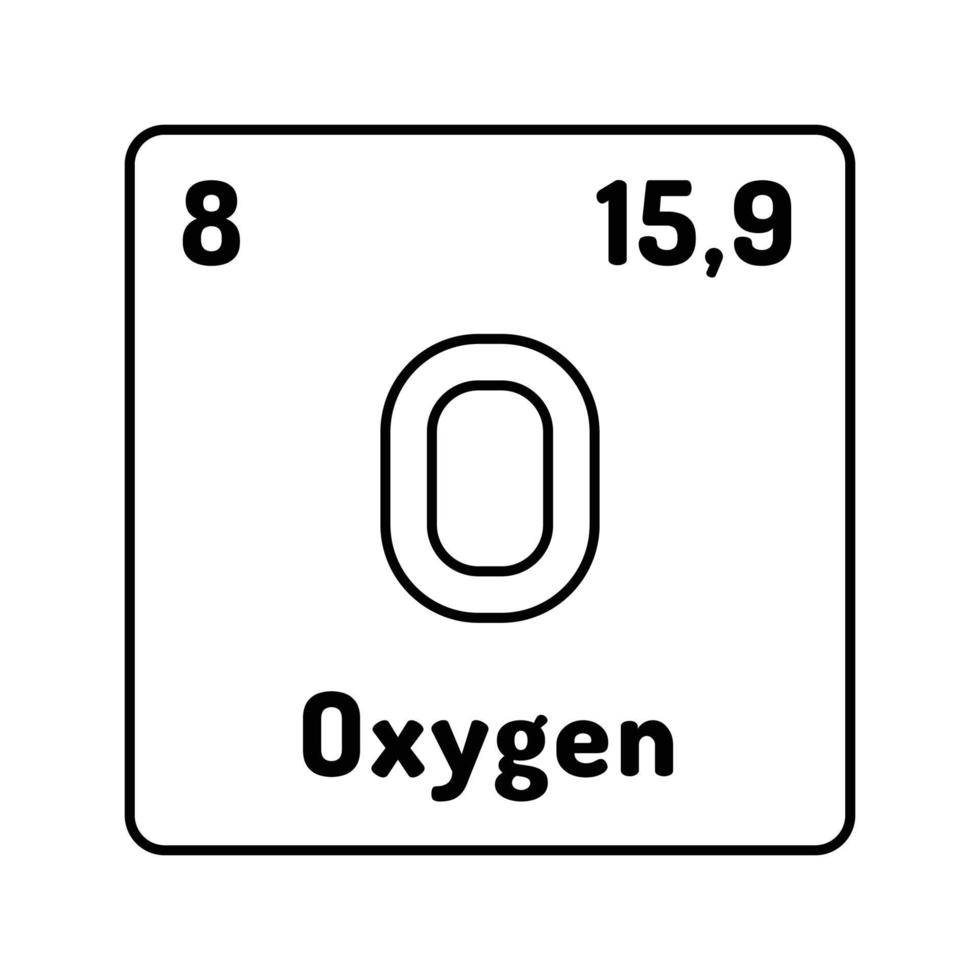 oxygène chimique élément ligne icône vecteur illustration