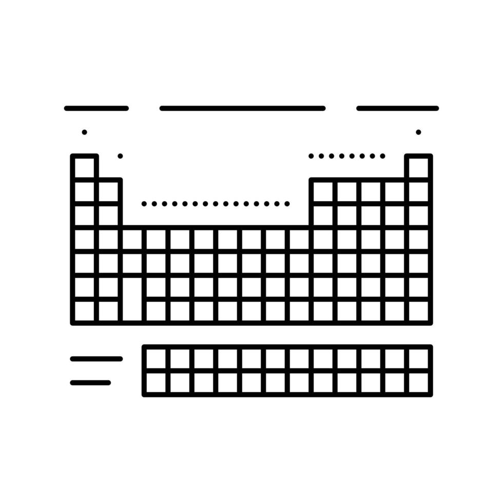 périodique table ligne icône vecteur illustration