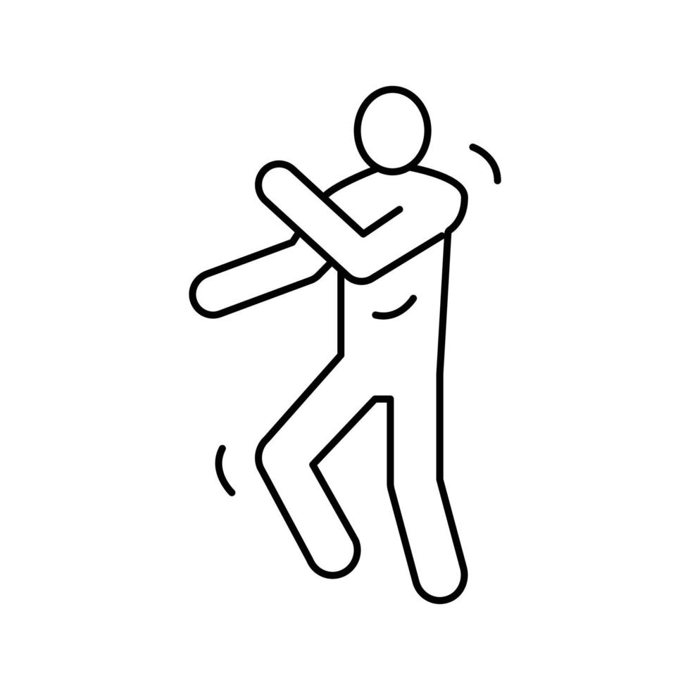 Danse homme silhouette ligne icône vecteur illustration
