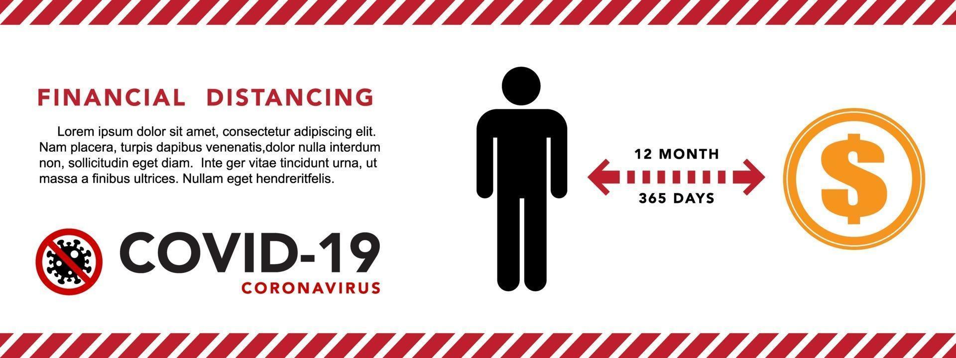bannière de distanciation financière. illustration vectorielle vecteur