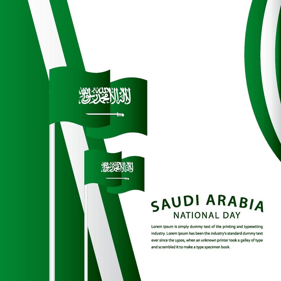 heureux, arabie saoudite, fête nationale, célébration, vecteur, modèle, conception, illustration vecteur