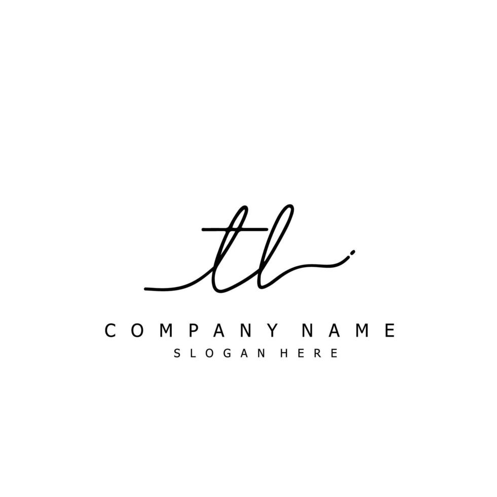 initiale tl écriture de Signature logo vecteur