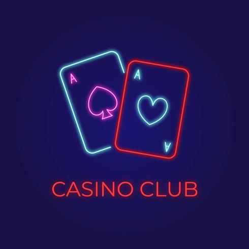 casino club neon lueur vecteur