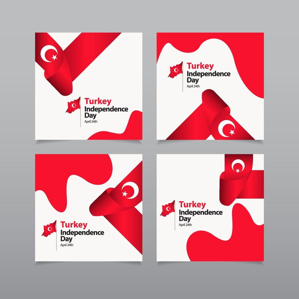 joyeux jour de l'indépendance de la Turquie célébration vecteur modèle illustration de conception