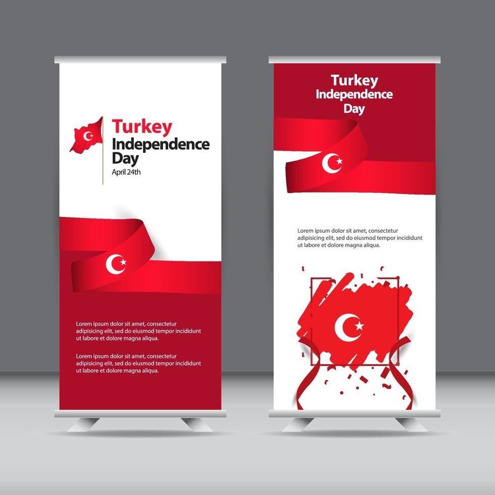 joyeux jour de l'indépendance de la Turquie célébration vecteur modèle illustration de conception