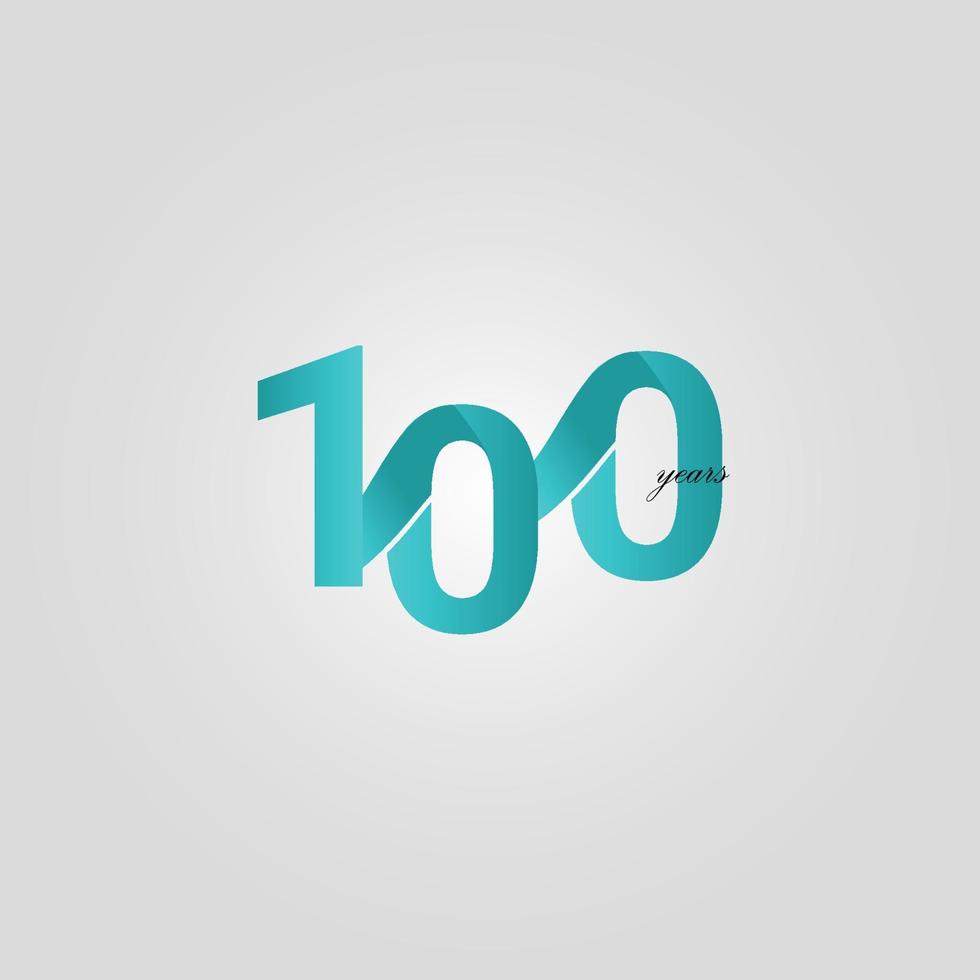 100 ans anniversaire célébration ligne bleue vector illustration de conception de modèle