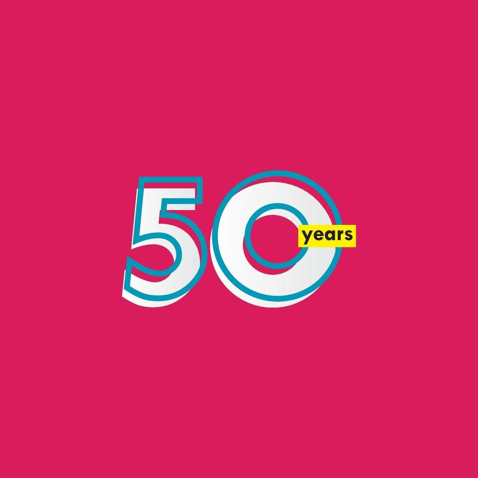 50 ans anniversaire célébration ligne vector illustration de conception de modèle