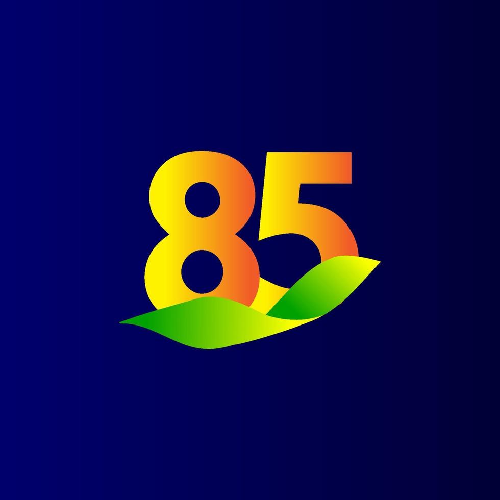 85 ans anniversaire orange bleu célébration vector illustration de conception de modèle