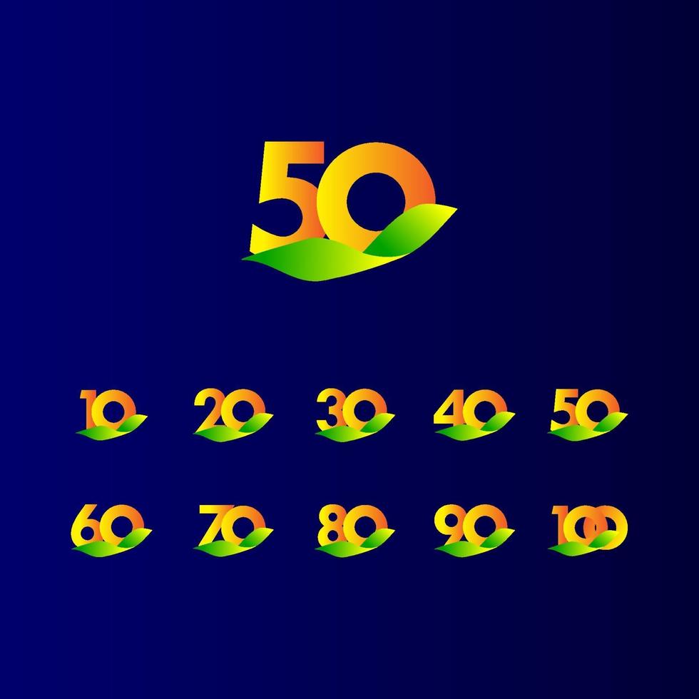 50 ans anniversaire orange bleu célébration vector illustration de conception de modèle