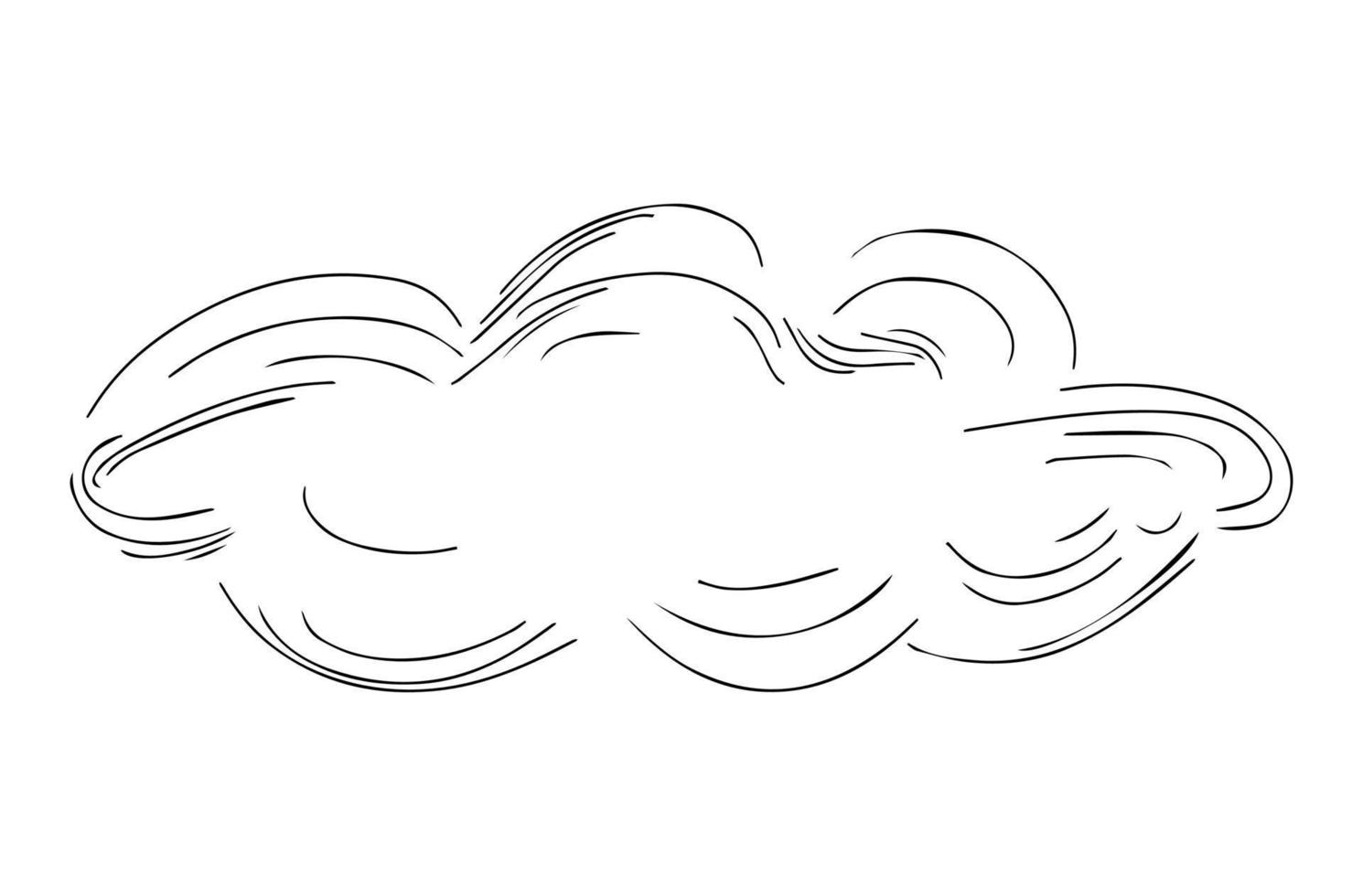 nuage main tiré avec différent lignes. vecteur illustration.