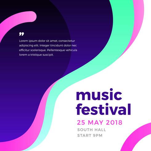 Modèle d'Affiche de festival de musique vecteur