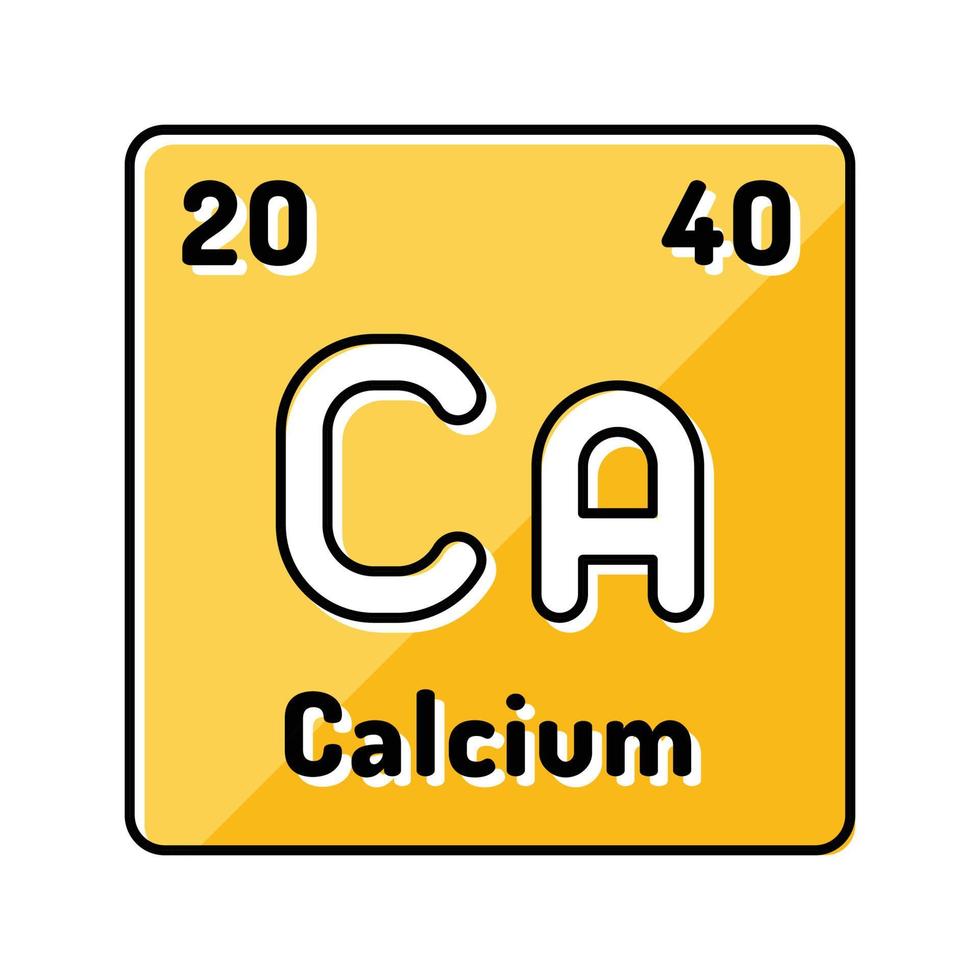 calcium chimique élément Couleur icône vecteur illustration