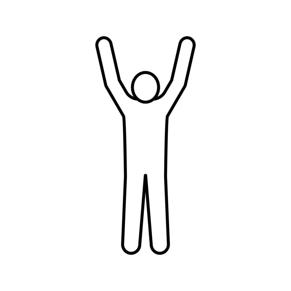 main en haut homme ligne icône vecteur illustration