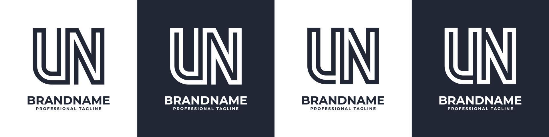 Facile ONU monogramme logo, adapté pour tout affaires avec ONU ou nu initial. vecteur