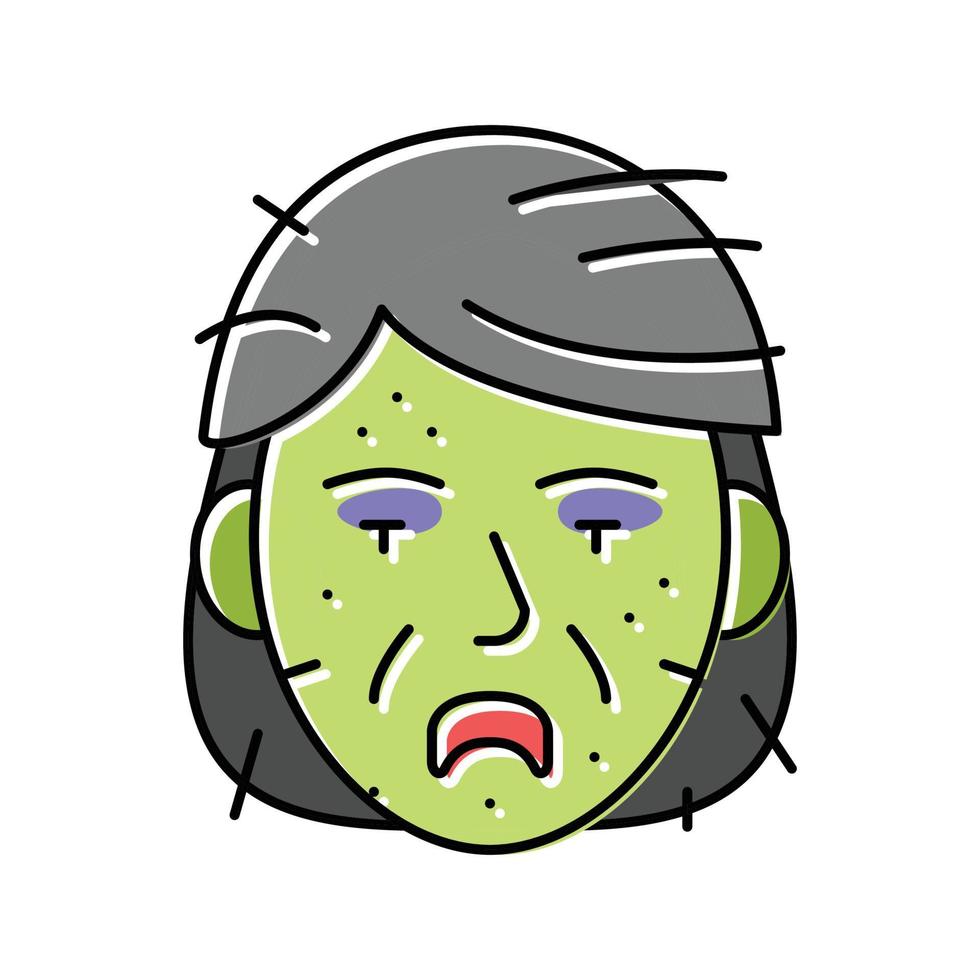 zombi effrayant Couleur icône vecteur illustration
