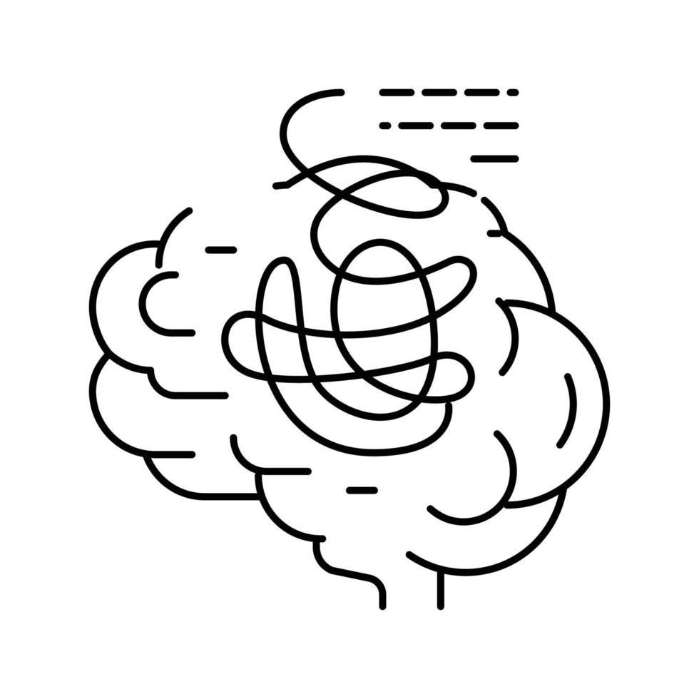 rhin cerveau Humain ligne icône vecteur illustration