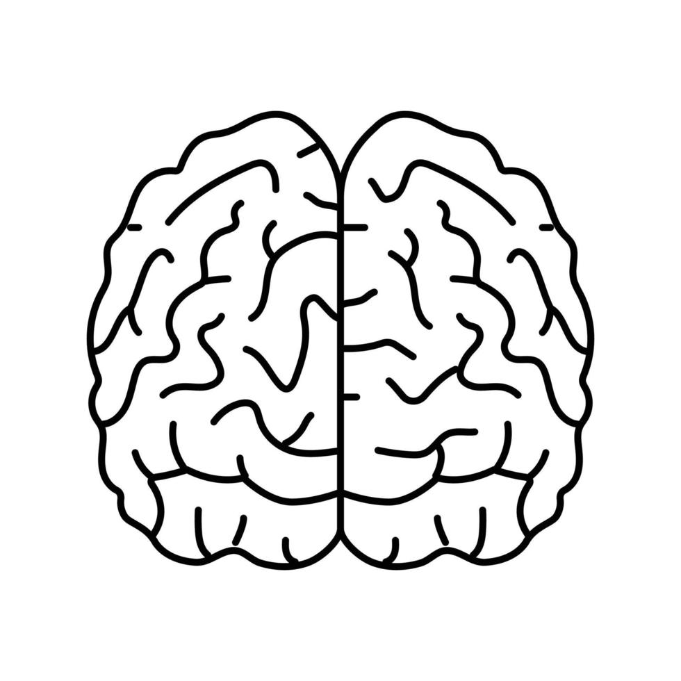 cerveau Humain ligne icône vecteur illustration