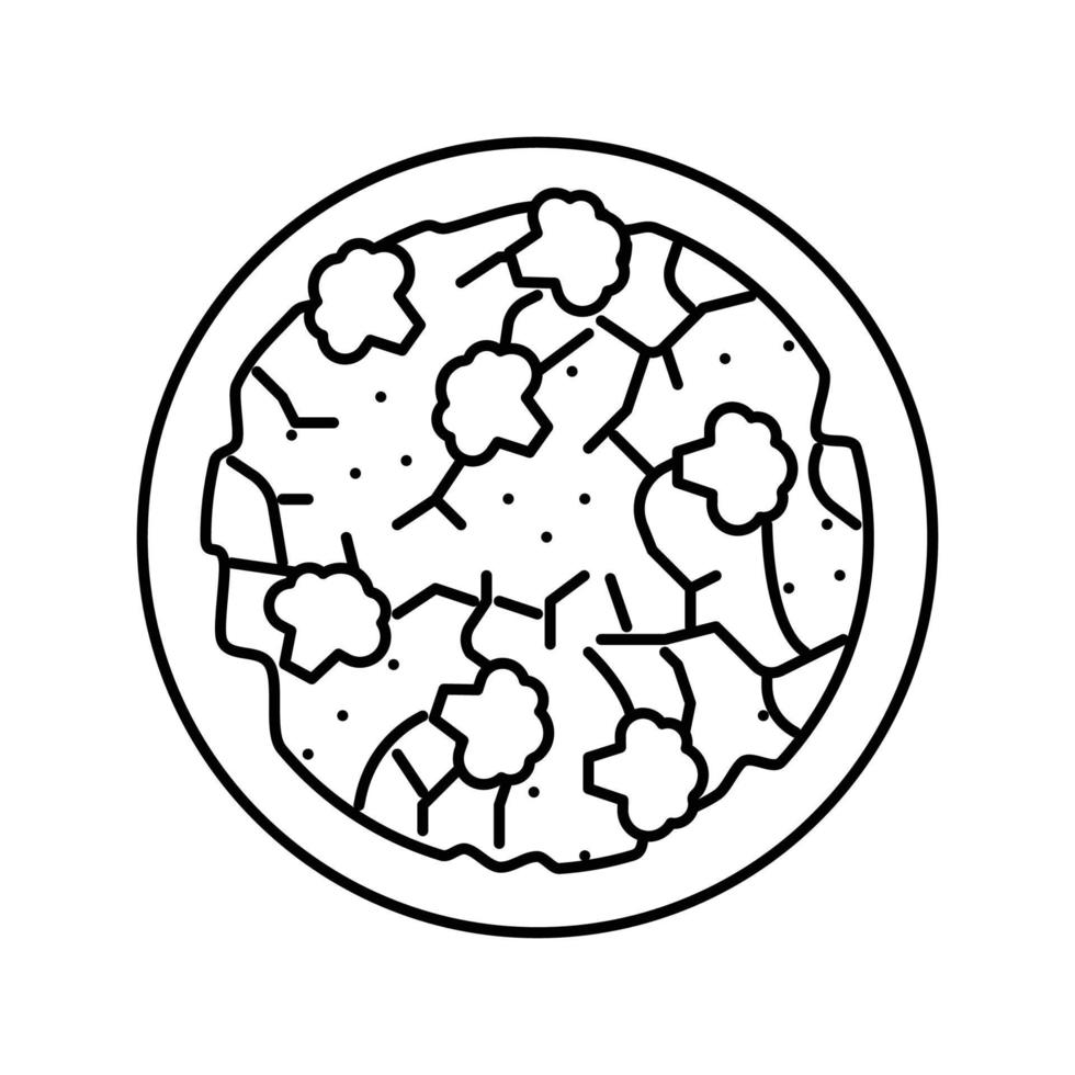 salade brocoli ligne icône vecteur illustration