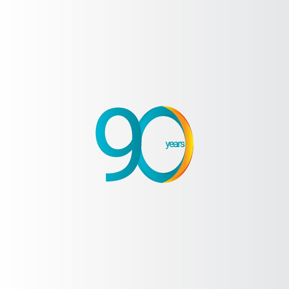 90 ans anniversaire célébration gradient vector illustration de conception de modèle