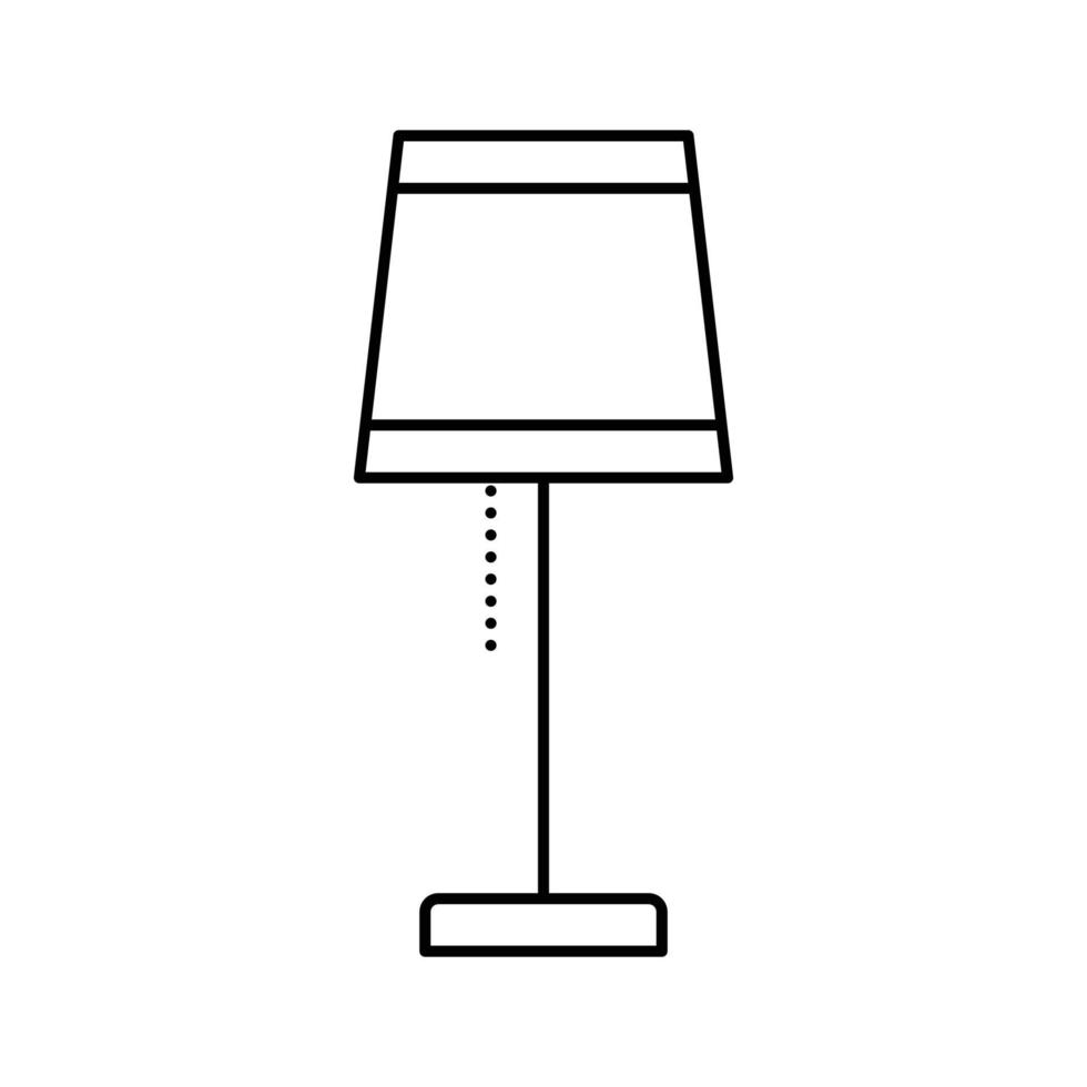 Accueil table lampe ligne icône vecteur illustration