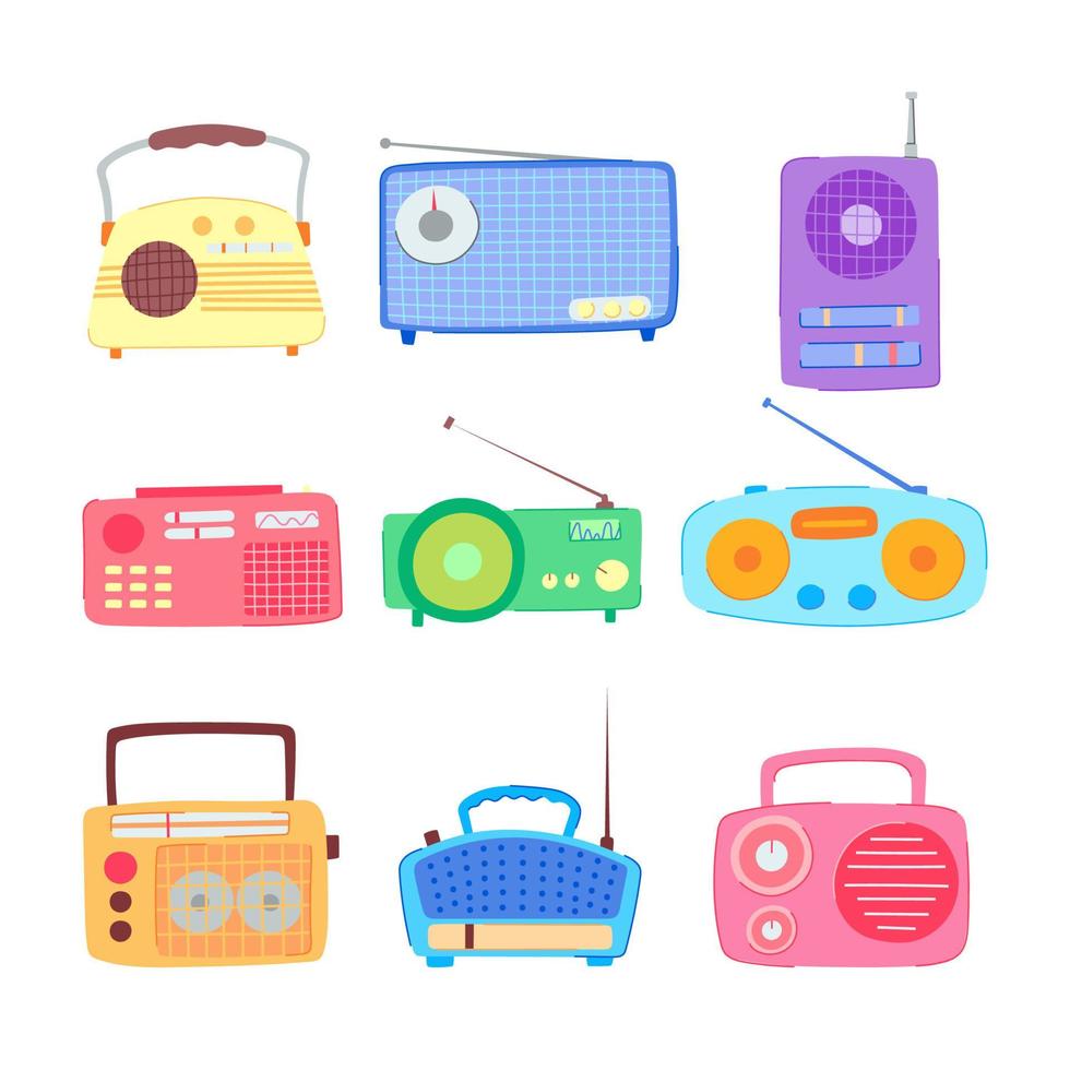 radio du son ensemble dessin animé vecteur illustration