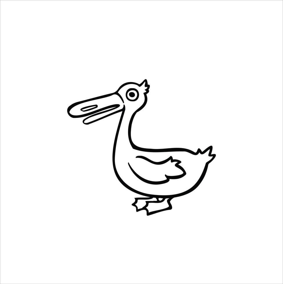 dessin animé ligne esquisser colvert canard vecteur