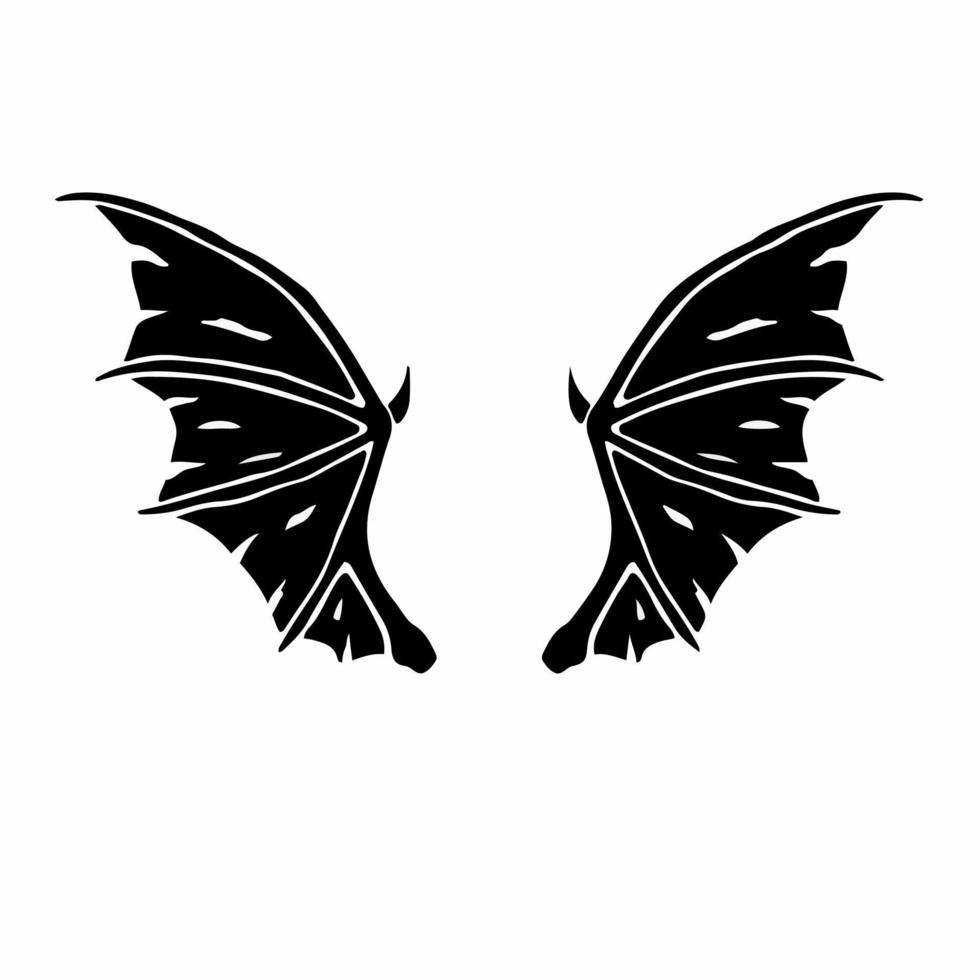 diable ailes logo. tatouage conception. pochoir vecteur illustration.