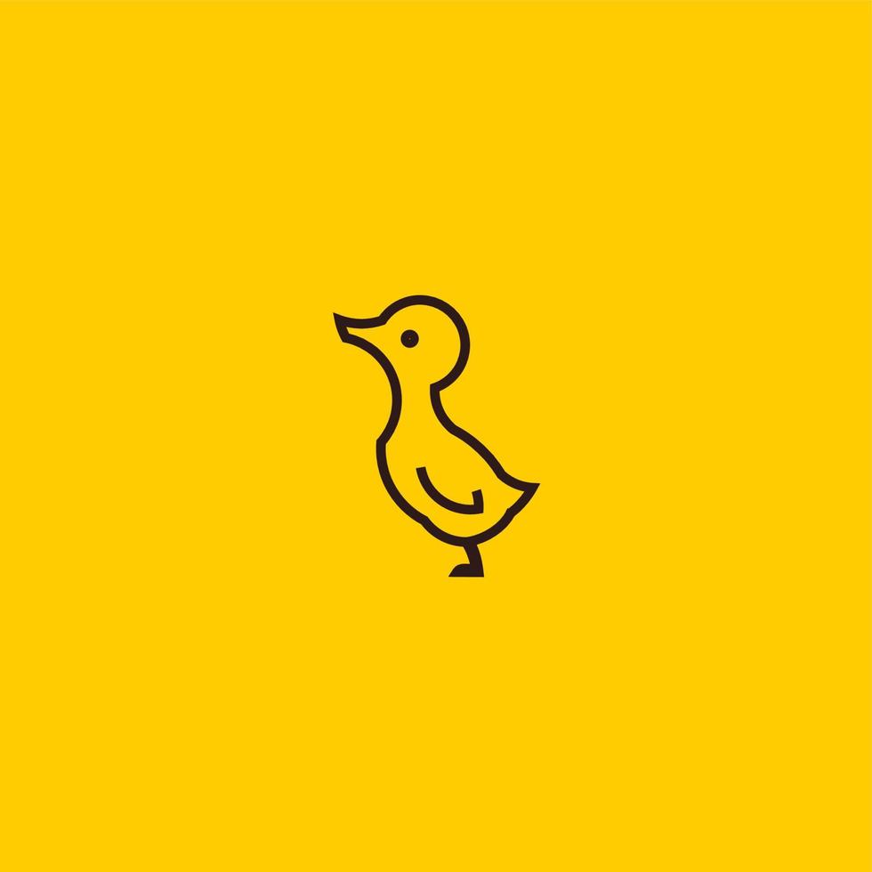 canard ligne art. Facile minimaliste logo conception inspiration. vecteur illustration.