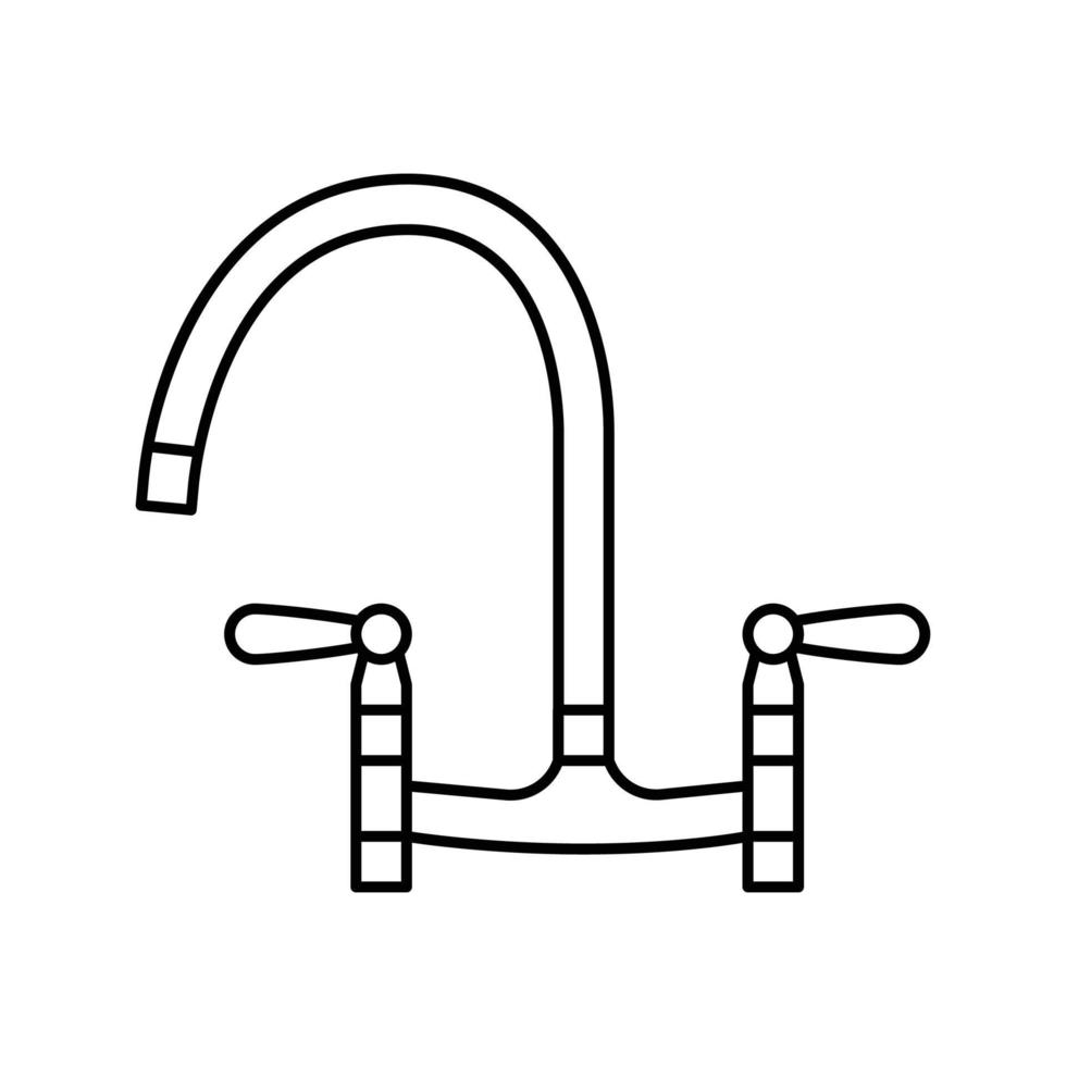 appartement robinet l'eau ligne icône vecteur illustration