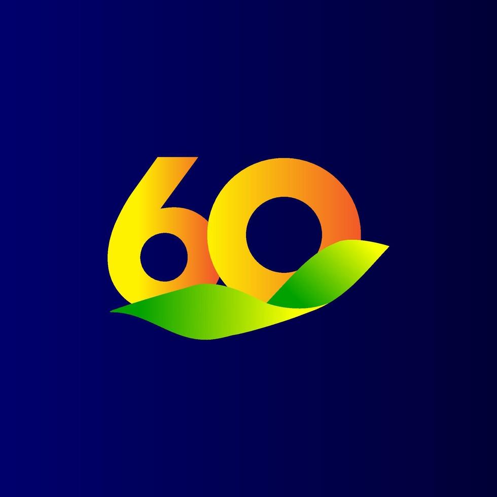 60 ans anniversaire orange bleu célébration vector illustration de conception de modèle