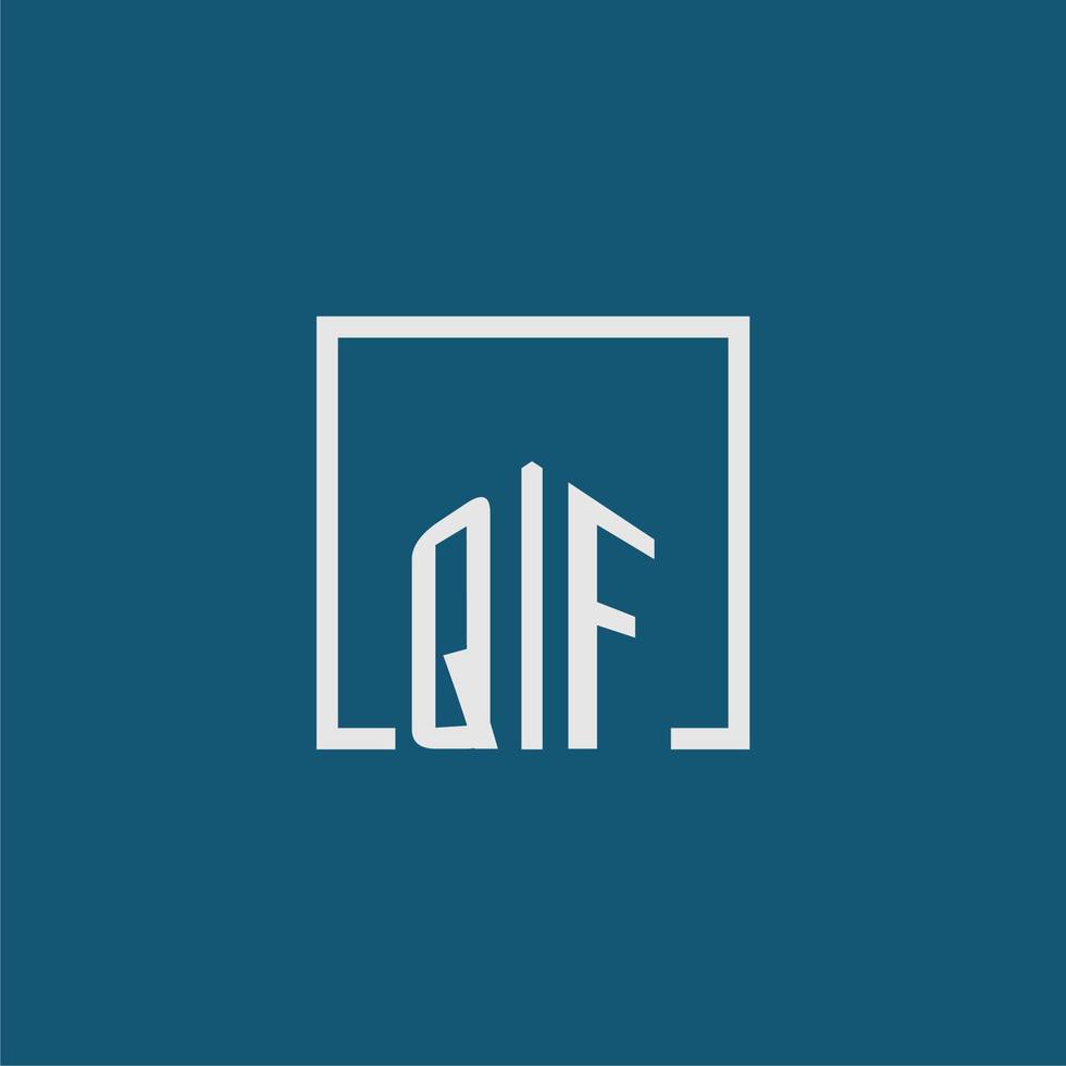qf initiale monogramme logo réel biens dans rectangle style conception vecteur