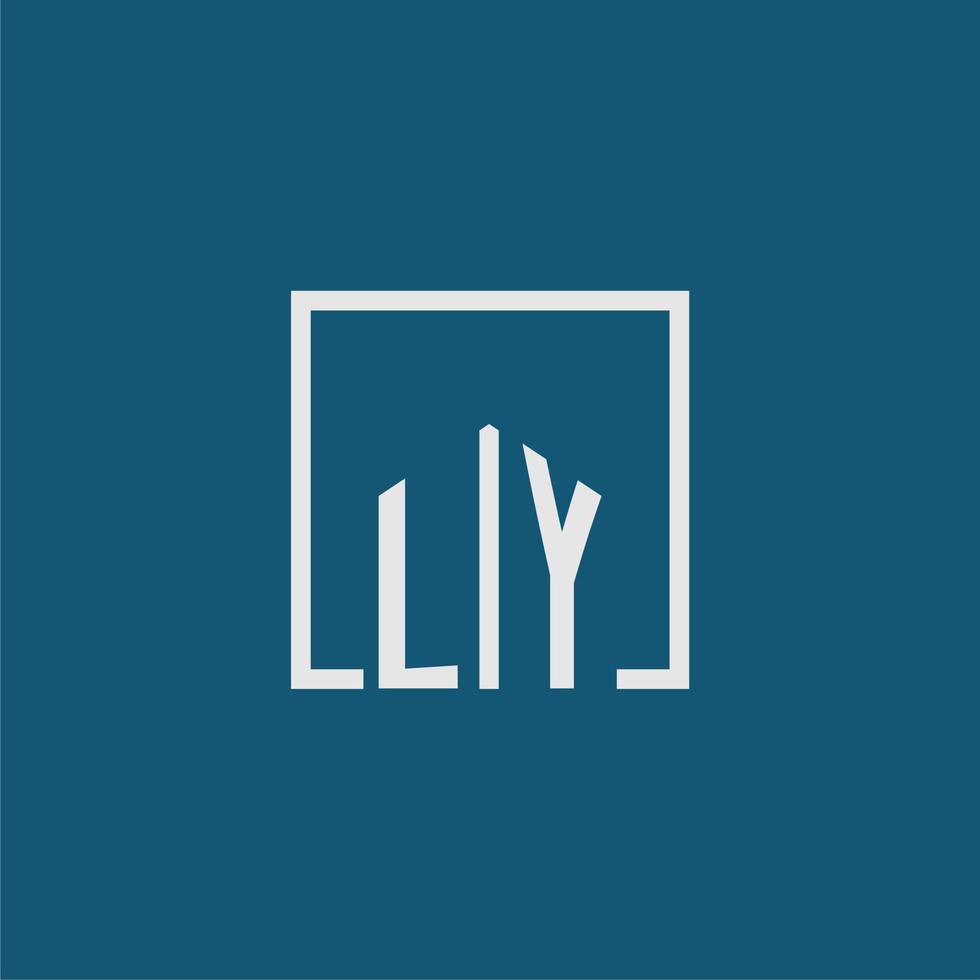 ly initiale monogramme logo réel biens dans rectangle style conception vecteur