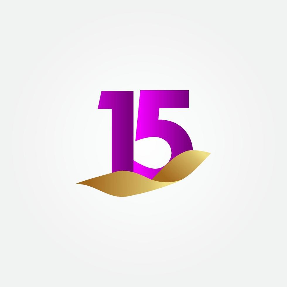 15 ans anniversaire violet célébration vector illustration de conception de modèle