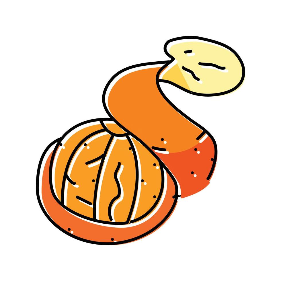 peler mandarin Orange Couleur icône vecteur illustration