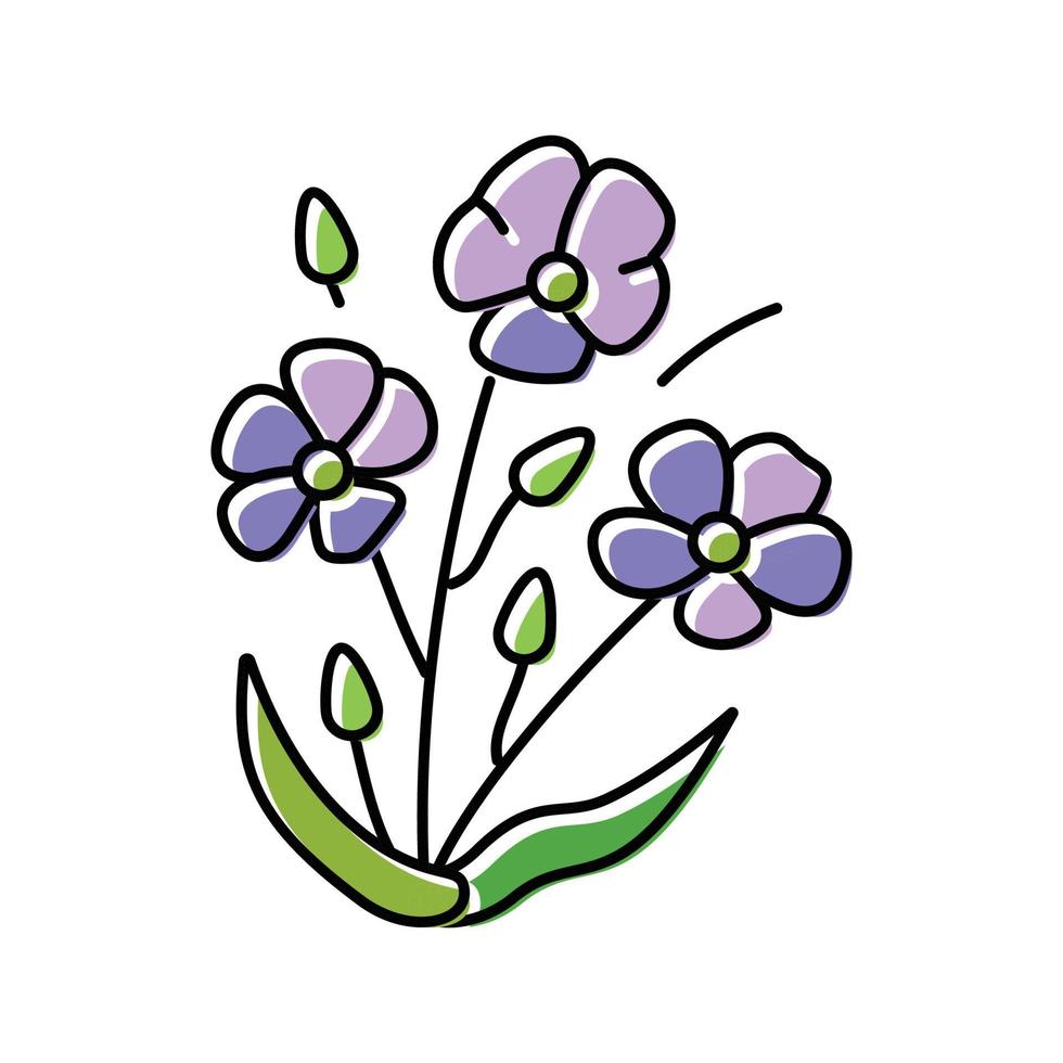 linum plante nourriture Couleur icône vecteur illustration