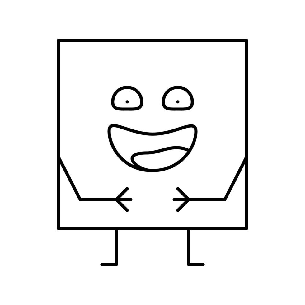 carré géométrique forme personnage ligne icône vecteur illustration