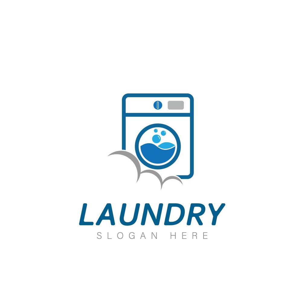 logo conception blanchisserie icône la lessive machine avec bulles pour affaires vêtements laver nettoie moderne modèle vecteur